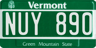 VT license plate NUY890