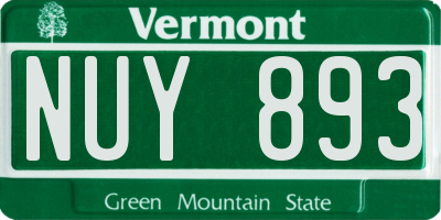 VT license plate NUY893