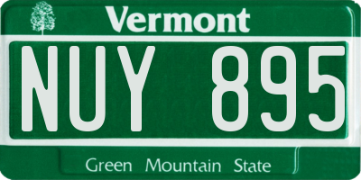 VT license plate NUY895