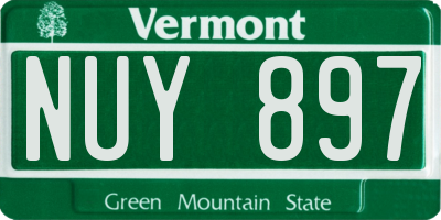 VT license plate NUY897