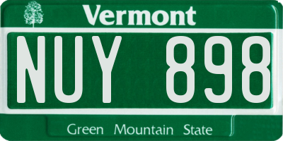 VT license plate NUY898