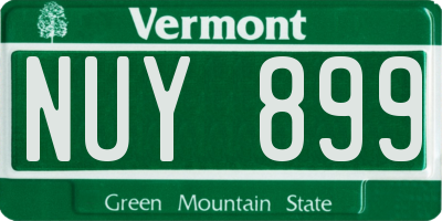 VT license plate NUY899