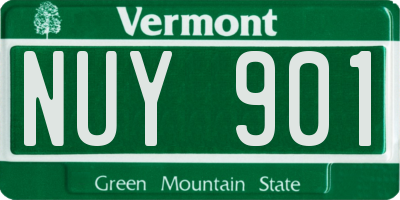 VT license plate NUY901