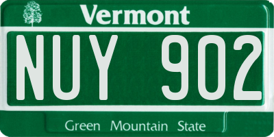VT license plate NUY902