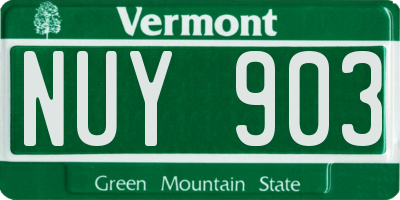 VT license plate NUY903