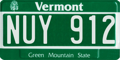 VT license plate NUY912