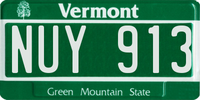 VT license plate NUY913