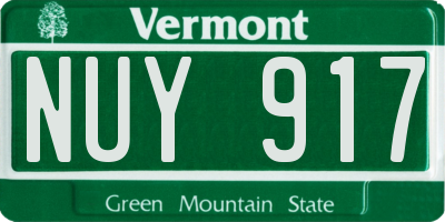 VT license plate NUY917