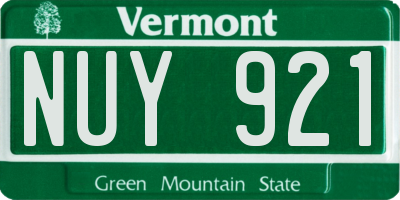 VT license plate NUY921
