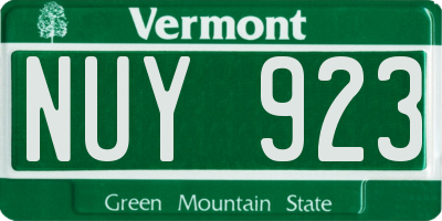 VT license plate NUY923
