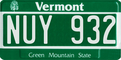 VT license plate NUY932