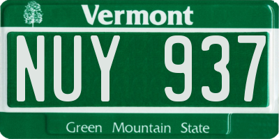 VT license plate NUY937
