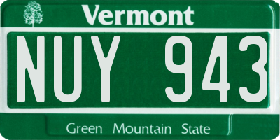 VT license plate NUY943