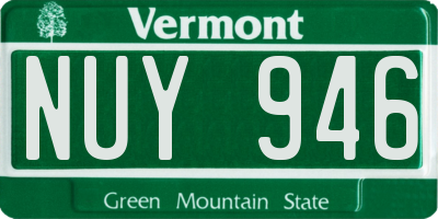VT license plate NUY946