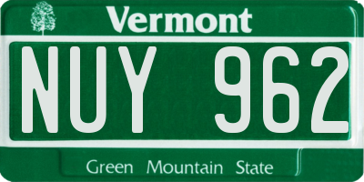 VT license plate NUY962