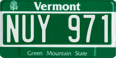 VT license plate NUY971
