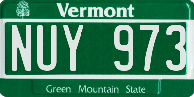 VT license plate NUY973
