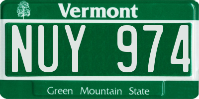 VT license plate NUY974