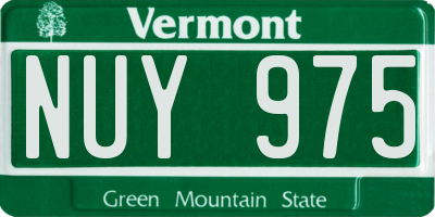 VT license plate NUY975
