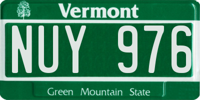 VT license plate NUY976