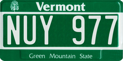 VT license plate NUY977