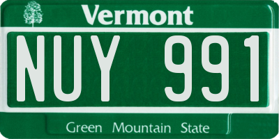 VT license plate NUY991