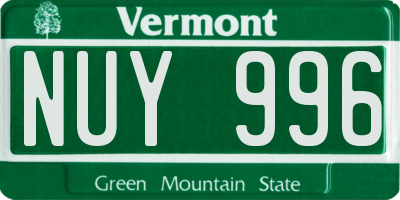 VT license plate NUY996