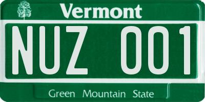 VT license plate NUZ001