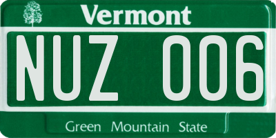 VT license plate NUZ006