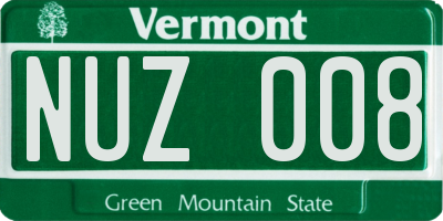 VT license plate NUZ008