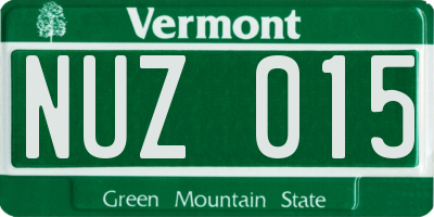 VT license plate NUZ015