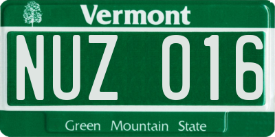 VT license plate NUZ016