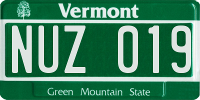 VT license plate NUZ019