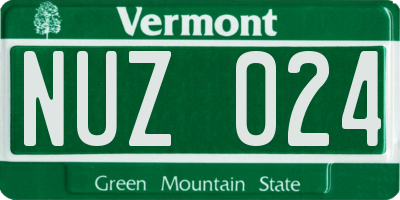VT license plate NUZ024