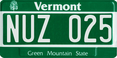 VT license plate NUZ025