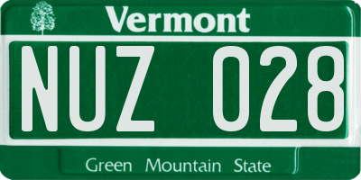 VT license plate NUZ028