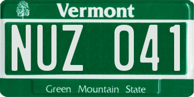 VT license plate NUZ041
