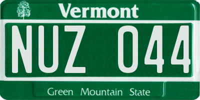 VT license plate NUZ044