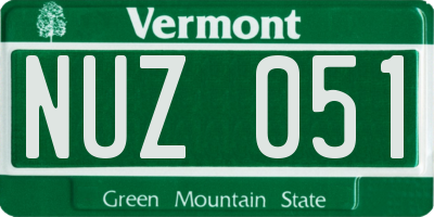VT license plate NUZ051