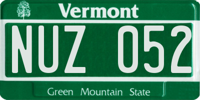 VT license plate NUZ052