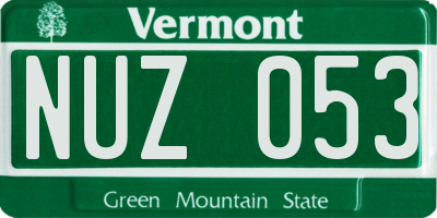 VT license plate NUZ053