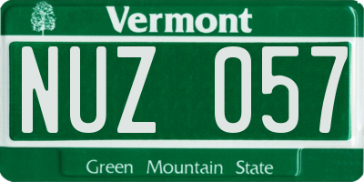 VT license plate NUZ057