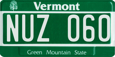 VT license plate NUZ060