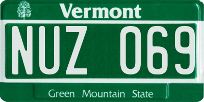 VT license plate NUZ069