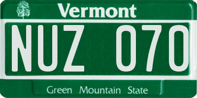VT license plate NUZ070