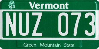 VT license plate NUZ073