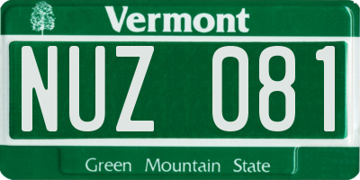 VT license plate NUZ081