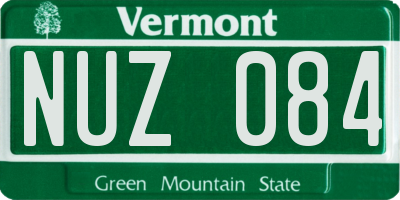 VT license plate NUZ084