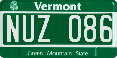 VT license plate NUZ086