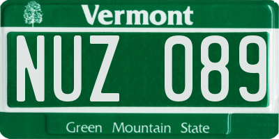 VT license plate NUZ089